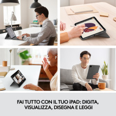 Logitech Combo Touch Custodia con Tastiera per iPad Pro 11 pollici (1a, 2a, 3a gen - 2018, 2020, 2021) - Tastiera