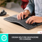 Logitech ERGO K860 Wireless Split Keyboard - Tastiera Ergonomica Wireless, Poggiapolsi, Connettività Bluetooth e USB,