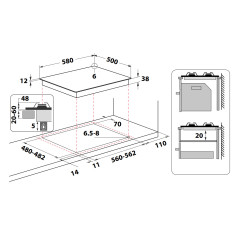 Indesit PAA 642 IX I WE1 Acciaio inox Da incasso 58 cm Gas 4 Fornello(i)