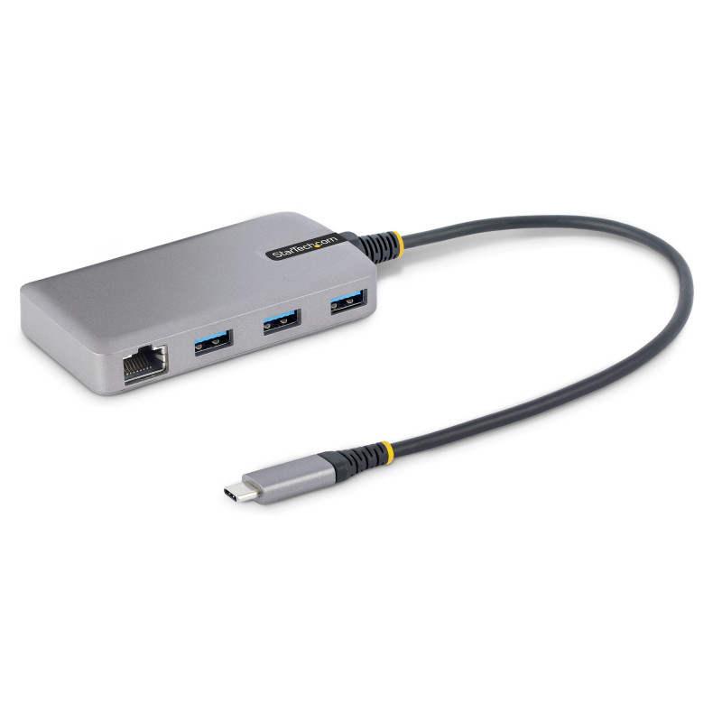 StarTech.com Hub USB-C con Etherenet a 3 porte - 3x porte USB-A, Gigabit Ethernet RJ45, USB 3.0 5Gbps, alimentazione tramite