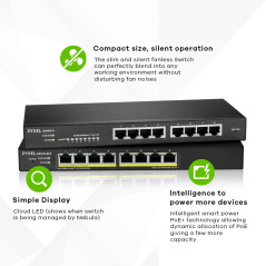 Zyxel GS1915-8 Gestito L2 Gigabit Ethernet (10 100 1000) Nero