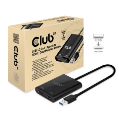 CLUB3D USB A to HDMI™ 2.0 Dual Monitor 4K 60Hz