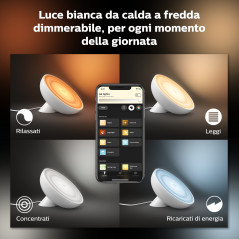 Philips Hue White and Color ambiance Bloom Lampada Smart da tavolo Bianca