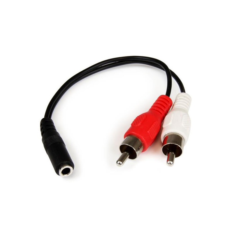 StarTech.com Cavo Adattatore Audio Stereo con presa mini Jack Femmina da 3,5mm a 2 RCA Maschio da 15cm