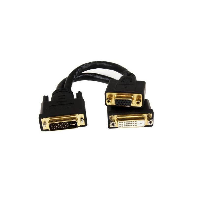 StarTech.com Cavo sdoppiatore DVI-I a DVI-D e HD15 VGA per thin client Wyse - Cavetto Splitter DVI - 20 cm