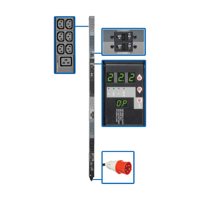 Tripp Lite PDU3XMV6G32 unità di distribuzione dell'energia (PDU) 42 presa(e) AC 0U Nero