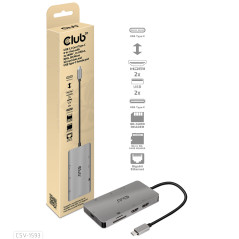 CLUB3D CSV-1593 hub di interfaccia USB 3.2 Gen 1 (3.1 Gen 1) Type-C 16200 Mbit s Metallico