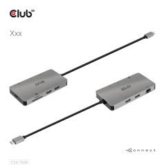 CLUB3D CSV-1593 hub di interfaccia USB 3.2 Gen 1 (3.1 Gen 1) Type-C 16200 Mbit s Metallico