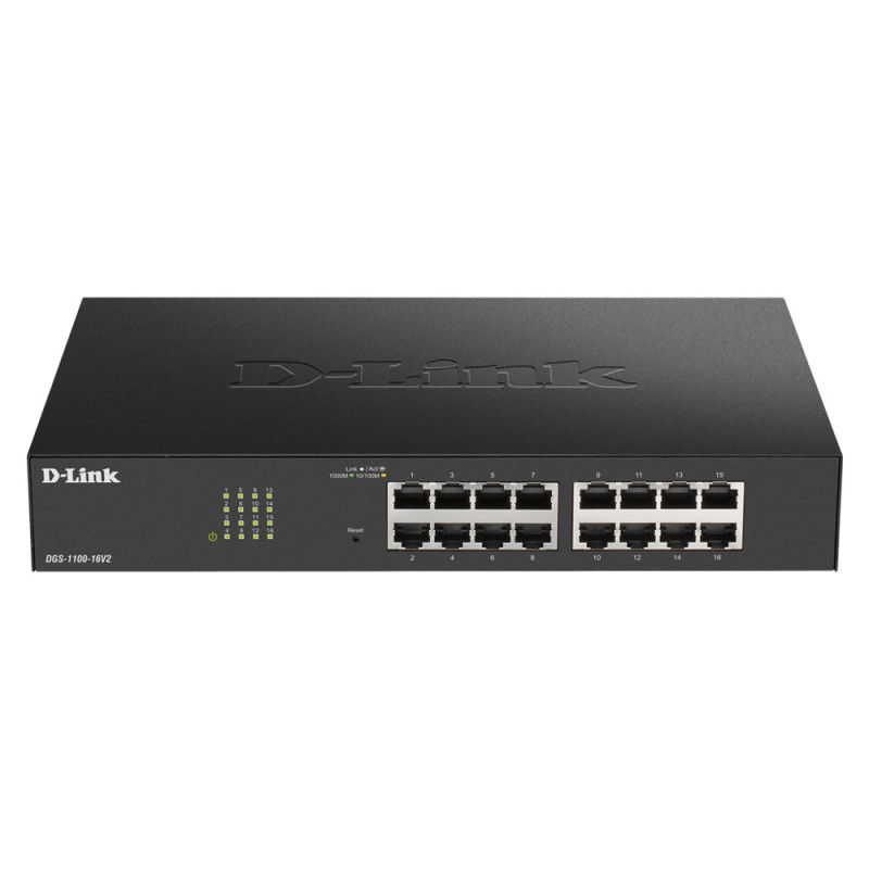 D-Link DGS-1100-16V2 Gestito L2 Gigabit Ethernet (10/100/1000) Nero