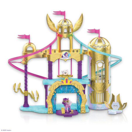 My Little Pony Una Nuova Generazione - Playset Deluxe, castello giocattolo da 56 cm con zipline e personaggio di Ruby Petalosa