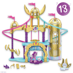 My Little Pony Una Nuova Generazione - Playset Deluxe, castello giocattolo da 56 cm con zipline e personaggio di Ruby Petalosa