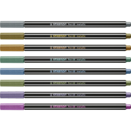 STABILO Pen 68 metallic marcatore Medio Rame, Oro, Blu metallizzato, Verde metallizato, Rosa metallizzato, Viola metallico,