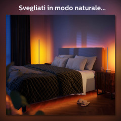 Philips Hue White and Color ambiance Gradient Signe Lampada Smart da Terra Effetto Legno