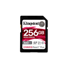 Kingston Technology 256GB Canvas React Plus SDXC UHS-II 300R 260W U3 V90 for Full HD 4K 8K