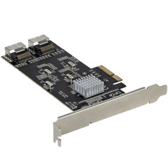 StarTech.com Scheda SATA PCI Express a 8 porte - Adattatore convertitore PCI Express GEN 2 per SSD HDD SATA 3 con 4 Controller