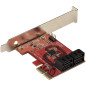 StarTech.com Scheda PCIe SATA - Scheda di Espansione PCIe SATA a 4 porte 6 Gbps - Staffa a Profilo Basso/Alto - ASM1062 senza