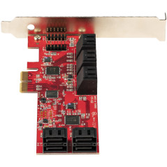 StarTech.com Scheda PCIe SATA - Scheda di Espansione PCIe SATA a 10 porte - 6 Gbps - Staffa a Profilo Basso Alto - 10