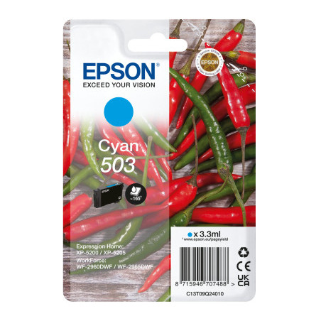 Epson 503 cartuccia d'inchiostro 1 pz Originale Resa standard Ciano