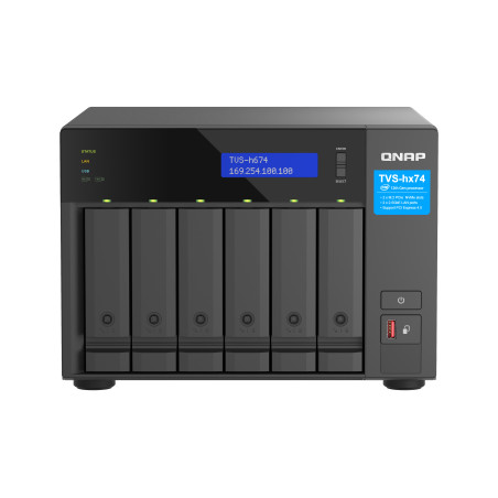 QNAP TVS-H674 NAS Tower Intel® Core™ i5 i5-12400 32 GB DDR4 QuTS hero Nero