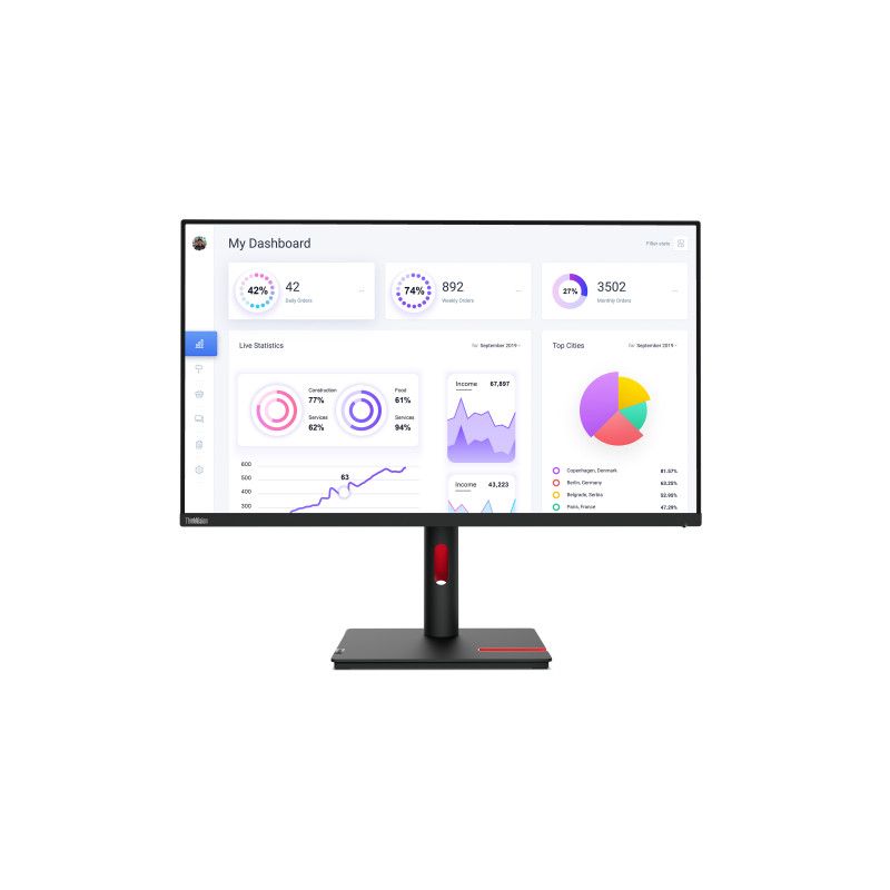 Lenovo ThinkVision T32p-30 LED display 80 cm (31.5") 3840 x 2160 Pixel 4K Ultra HD Nero