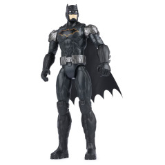 DC Comics | BATMAN | Personaggio Batman in scala 30 cm con Armatura Combact Grigio, mantello e 11 punti di articolazione -