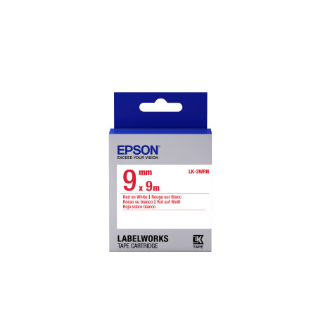 Epson Nastro fondo Standard Bianco per testo Rosso 9 9 LK-3WRN