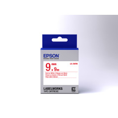 Epson Nastro fondo Standard Bianco per testo Rosso 9/9 LK-3WRN