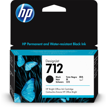 HP Cartuccia di inchiostro nero originale DesignJet 712 da 38 ml