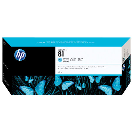 HP Cartuccia inchiostro dye DesignJet ciano chiaro 81, 680 ml