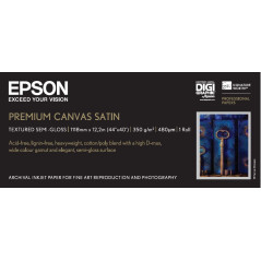 Epson Premium Canvas Satin, in rotoli da 111,8cm (44'') x 12,19m.