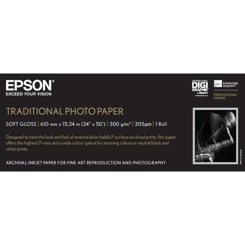 Epson Traditional Photo Paper, in rotoli da 60, 96cm (24'') x 15m