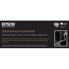 Epson Traditional Photo Paper, in rotoli da 43,18cm (17'') x 15m