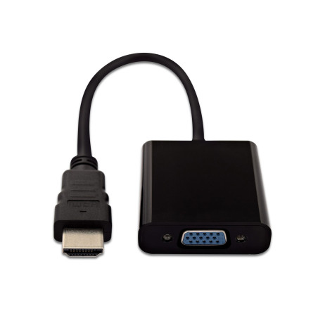 V7 Adaptador negro de vídeo con conector HDMI macho a VGA hembra