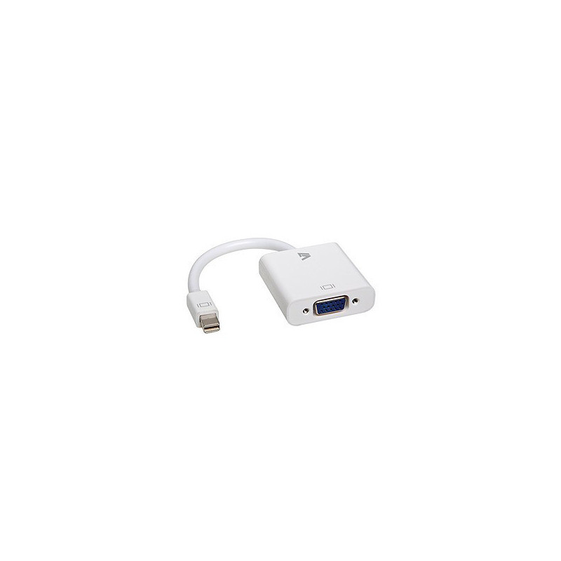 V7 Adaptador blanco de vídeo con conector Mini DisplayPort macho a VGA hembra