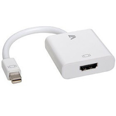 V7 Adaptador blanco de vídeo con conector Mini DisplayPort macho a HDMI hembra