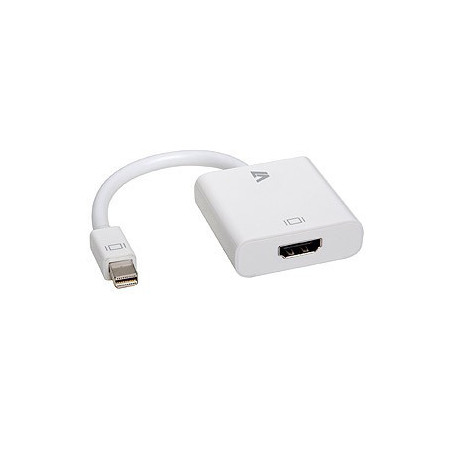 V7 Adaptador blanco de vídeo con conector Mini DisplayPort macho a HDMI hembra