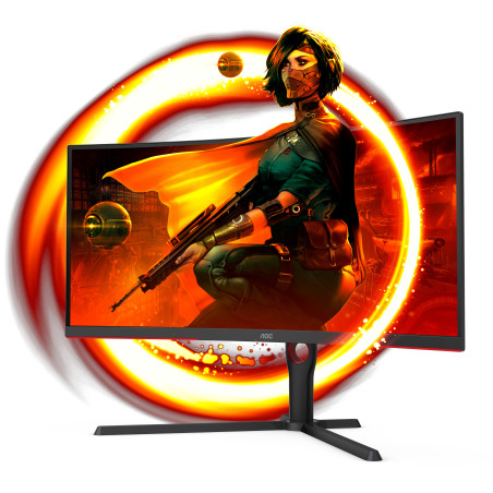 AOC G3 CU34G3S/BK LED display 86,4 cm (34") 3440 x 1440 Pixel Wide Quad HD Nero, Rosso