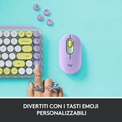 Logitech POP Keys Tastiera Meccanica Wireless con Tasti Emoji Personalizzabili, Design Compatto Durevole, Connettività