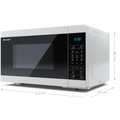 Sharp YC-MG81E-W forno a microonde Nero, Bianco Microonde con grill Superficie piana 28 L 900 W