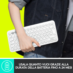 Logitech K380 Tastiera Bluetooth Multidispositivo per Mac, Sottile e Compatta, Easy-Switch fino a 3 Dispositivi, Compatibile