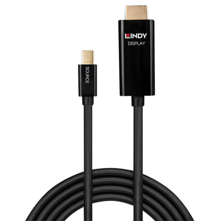 Lindy 40911 cavo e adattatore video 1 m Mini DisplayPort HDMI tipo A (Standard) Nero