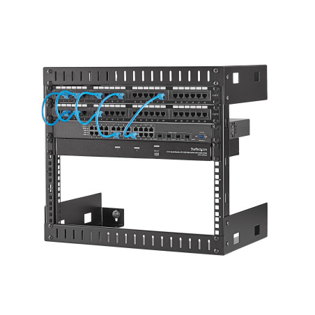 StarTech.com 8U 19" Rack di rete per montaggio a parete a 2 staffe - Rack open frame a muro profondo 30cm. Rack per