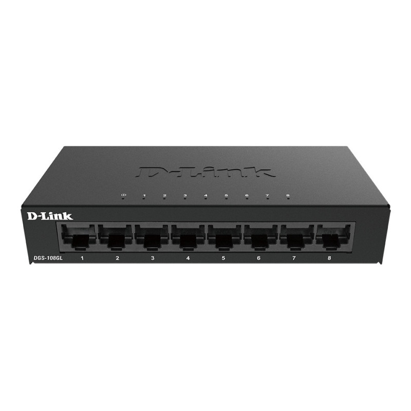 D-Link DGS-108GL Non gestito Gigabit Ethernet (10/100/1000) Nero