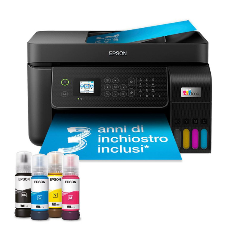 Epson EcoTank ET-4800 stampante multifunzione inkjet 4-in-1 A4, serbatoi ricaricabili alta capacità, 4 flaconi inclusi pari a