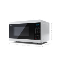 Sharp YC-MG51E-W forno a microonde Nero, Bianco Microonde con grill Superficie piana 25 L 900 W