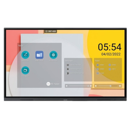 Sharp PNL752B Pannello piatto interattivo 190,5 cm (75") LCD Wi-Fi 400 cd m² 4K Ultra HD Nero Touch screen Android 16 7