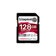 Kingston Technology 128GB Canvas React Plus SDXC UHS-II 300R 260W U3 V90 for Full HD 4K 8K