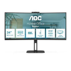 AOC V5 CU34V5C BK LED display 86,4 cm (34") 3440 x 1440 Pixel Wide Quad HD Nero