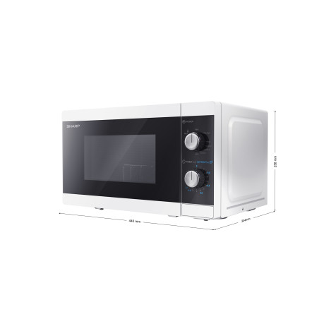 Sharp YC-MG01E-W forno a microonde Nero, Bianco Microonde con grill Superficie piana 20 L 800 W