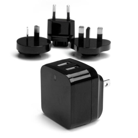 StarTech.com Caricabatterie da Muro a doppia porta x2 USB ad alta potenza ( 17W   3.4 Amp ) con prese da viaggio